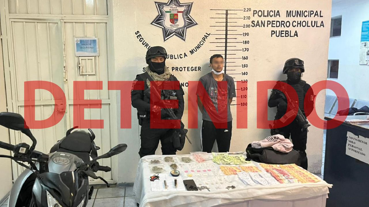 Por: Cortesía Detienen en San pedro Cholula a presunto narcomenudista