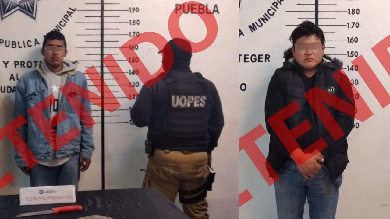 Por: Cortesía Detienen en San Pedro Cholula a dos presuntos narcomenudistas