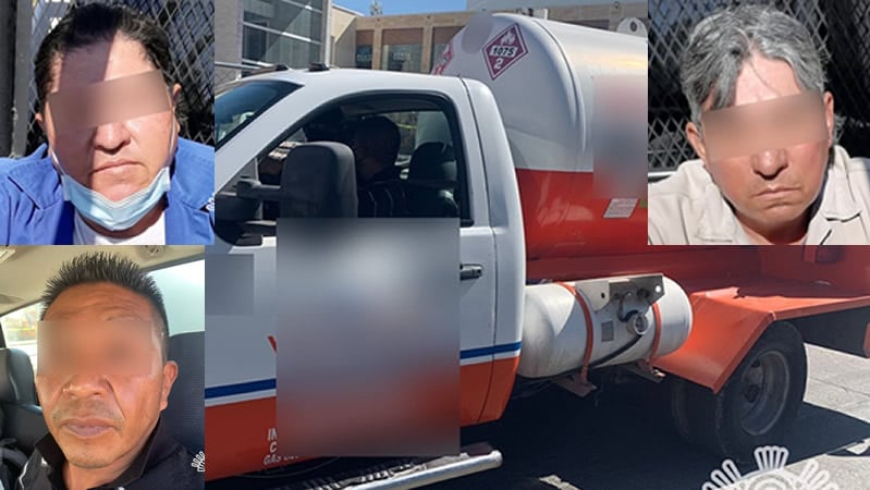 Detiene policia a 3 hombres por por presunta posesión ilegal de gas en la colonia Rincón Arboledas