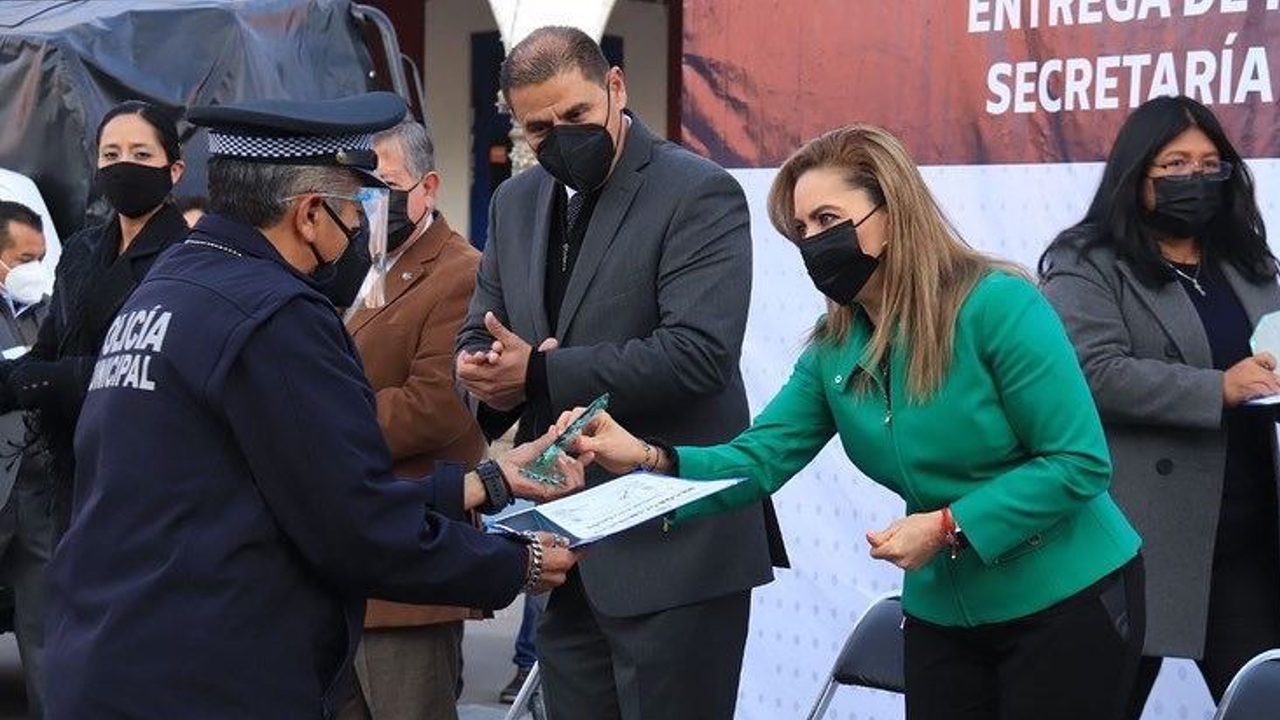 Por: Cortesía En San Pedro Cholula fueron reconocidos elementos de la Policía Municipal