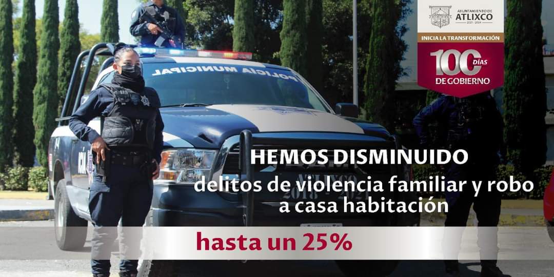 Por: Cortesía En 100 días de gobierno, Atlixco avanza hacia un municipio más seguro