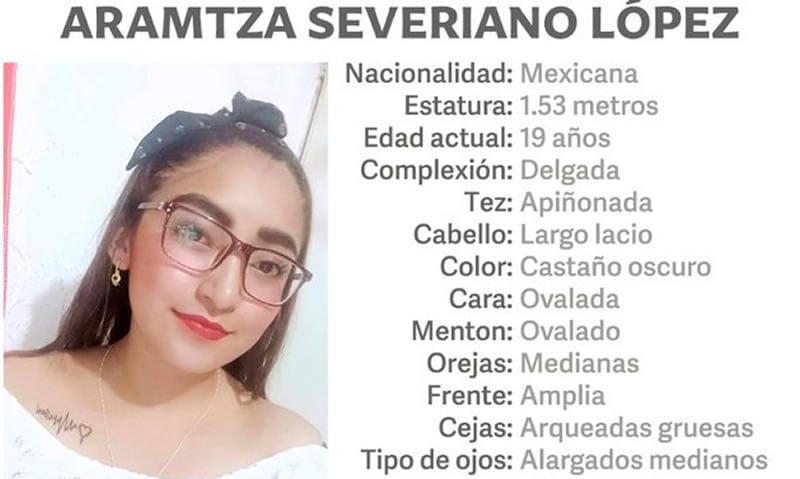 Por: Cortesía Se solicita de su apoyo para localizar a Aramtza Severiano Martínez, vista por última vez en Palmar de Bravo