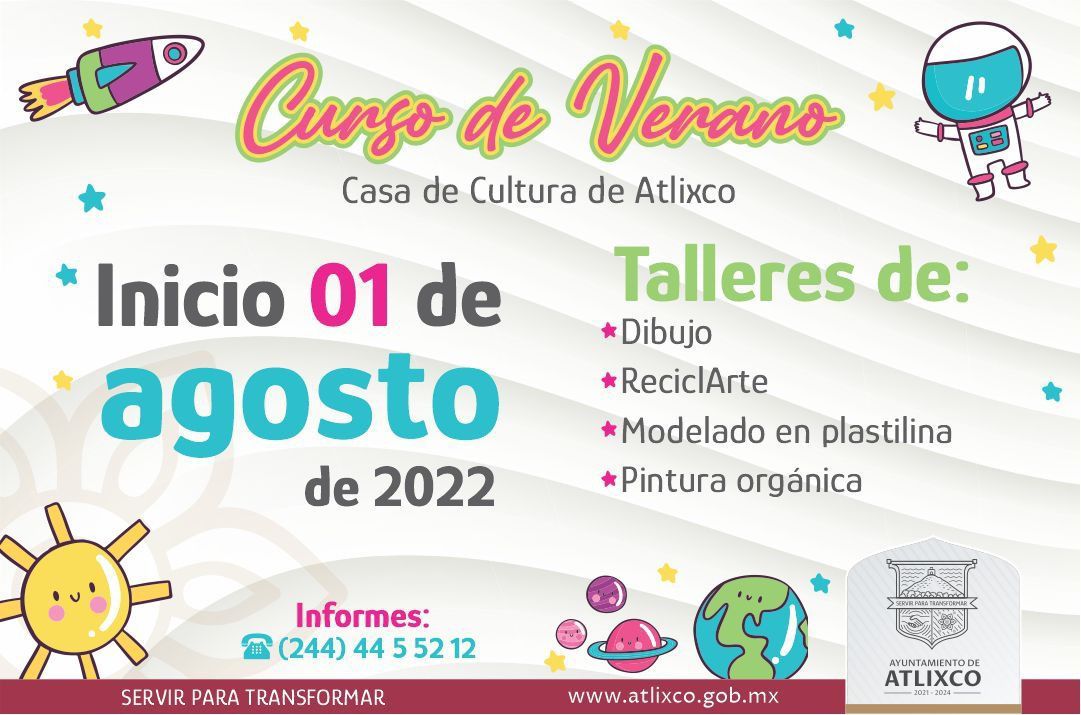 Por: Cortesía Ayuntamiento de Atlixco anuncia curso de verano gratuito para niños de 7 a 13 años