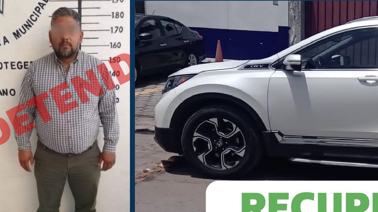 Por: Cortesía En San Pedro Cholula fue detenido un automovilista por conducir un vehículo con reporte de robo