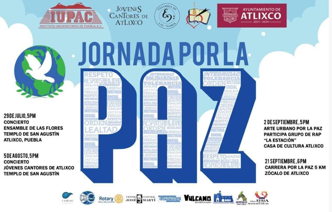 Por: Cortesía Conmemora Atlixco el Día Internacional de la Paz con actividades artísticas, culturales y deportivas