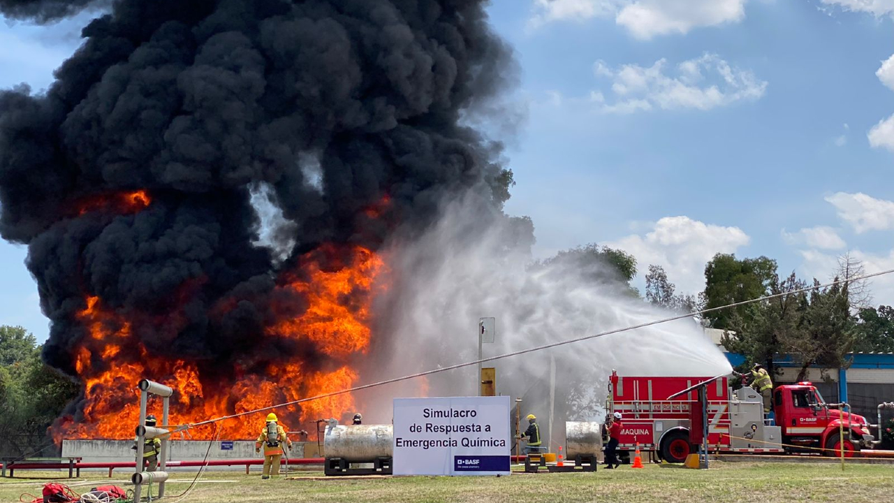 Por: Cortesía Realizan en San Andrés Cholula un simulacro ante emergencia química