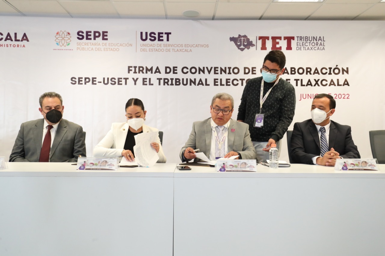 Firman SEPE-USET Y Tribunal Electoral de Tlaxcala convenio de colaboración