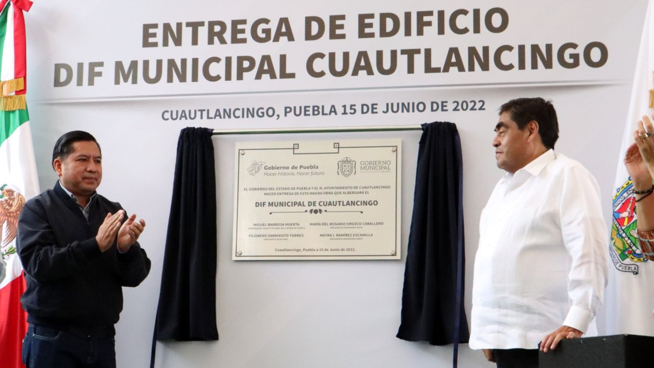 Ayuntamiento de Cuautlancingo en conjunto con el gobernador Miguel Barbosa inauguraron las instalaciones del DIF Municipal