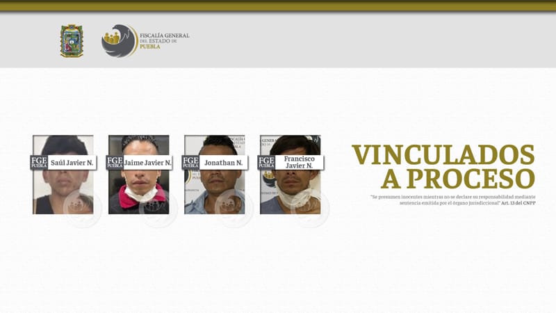 Cuatro sujetos son vinculados  a proceso por robo de auto partes y asalto a transporte público en Puebla