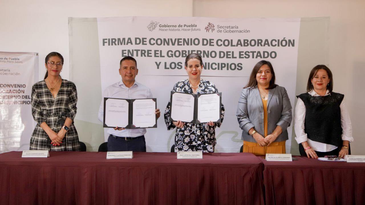 Por: Cortesía Ayuntamiento de San Andrés Cholula y SEGOB firman un convenio de colaboración para el beneficio de las mujeres víctimas de violencia