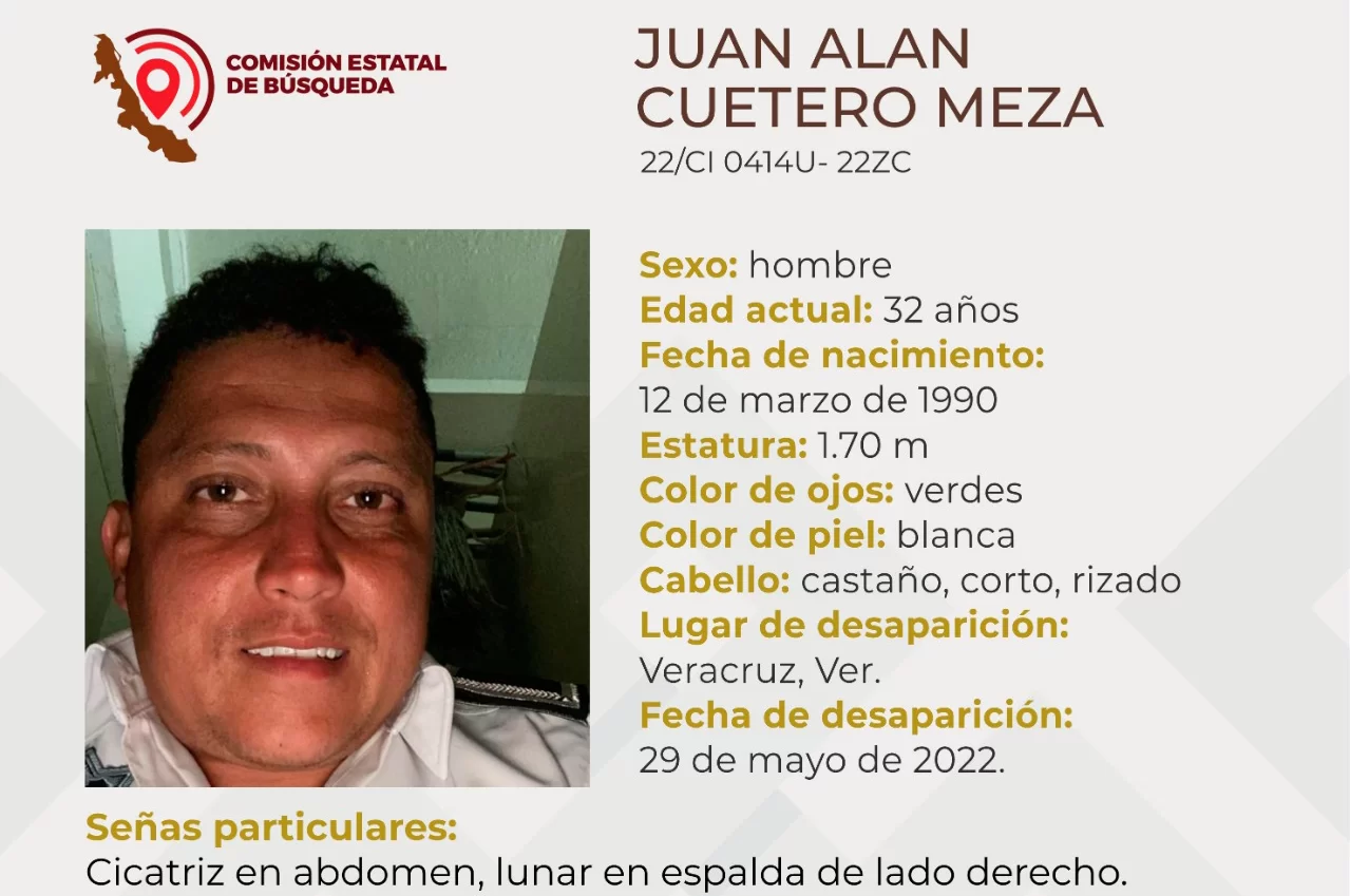 Por: Cortesía Emiten alerta por desaparición del director de la policía vial de Veracruz, Juan Alan Cuetero