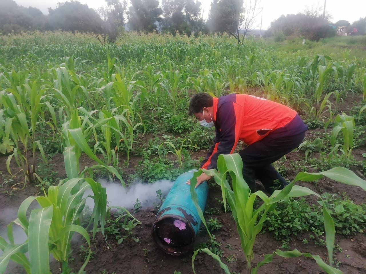 Protección Civil de Tlaxcala atiende fuga de gas en Acuitlapilco