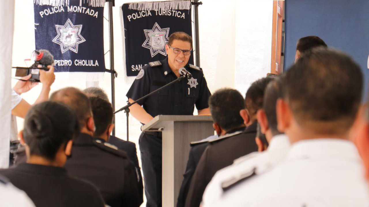 Por: Cortesía En San Pedro Cholula reconocieron a elementos de la Secretaría de Seguridad Ciudadana