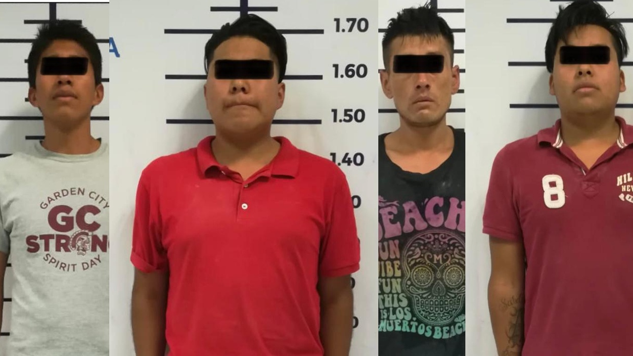 Por: Cortesía En San Andrés Cholula fueron detenidos cuatro presuntos ladrones de material de construcción