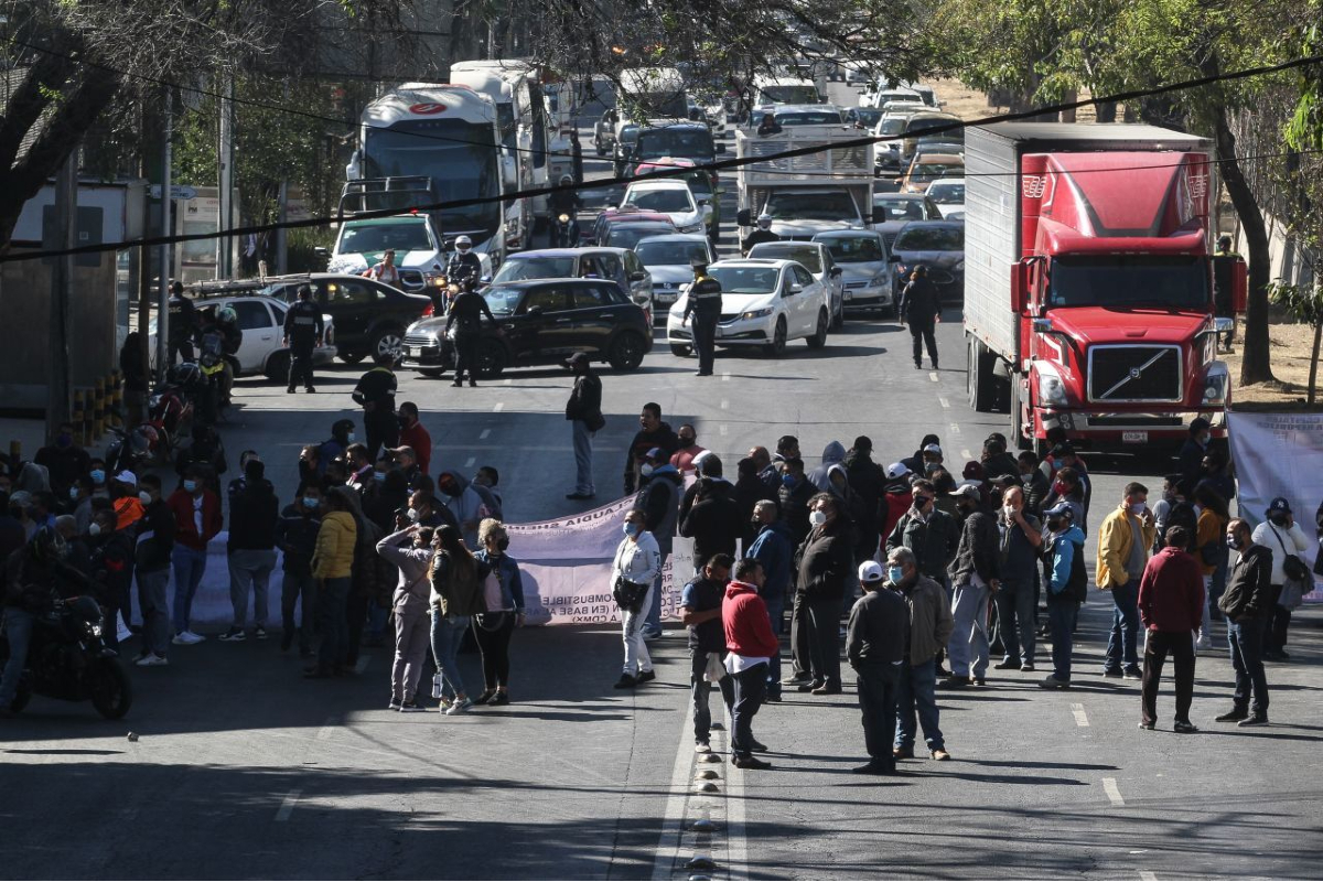 Por: Cortesía Mil 100 transportistas aproximadamente participaron en los bloqueos este día en CDMX