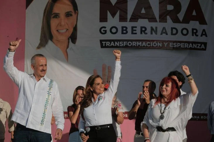 Por: Cortesía Mara Lezama del partido Morena celebra amplio triunfo en Quintana Roo tras encuestas de salida