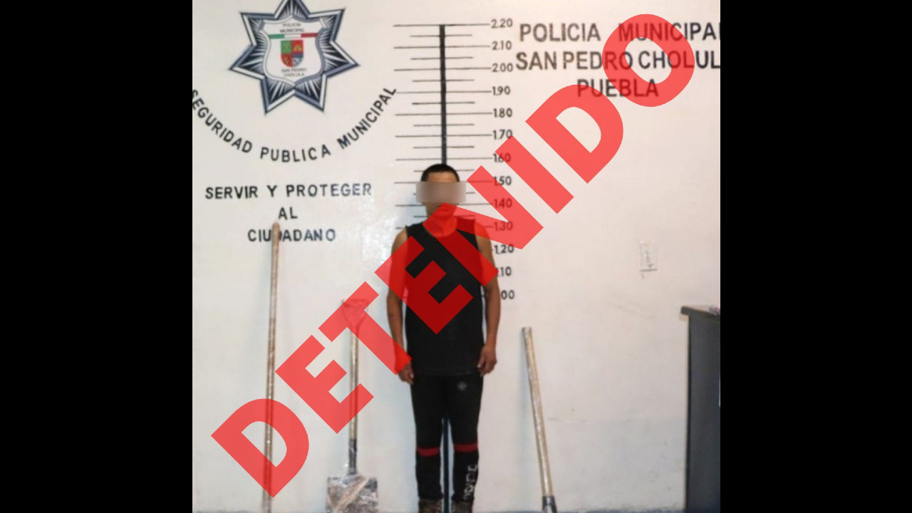 Por: Cortesía Detienen en San Pedro Cholula a un hombre sospechoso de robo a casa habitación