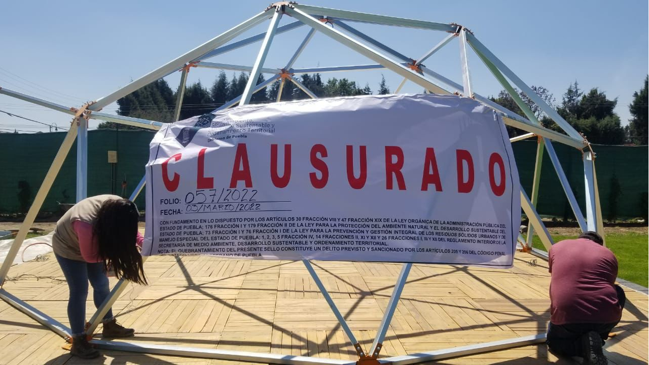 Por: Cortesía Secretaría del Medio Ambiente Clausura la construcción de un Hotel en la zona arqueológica de Cholula