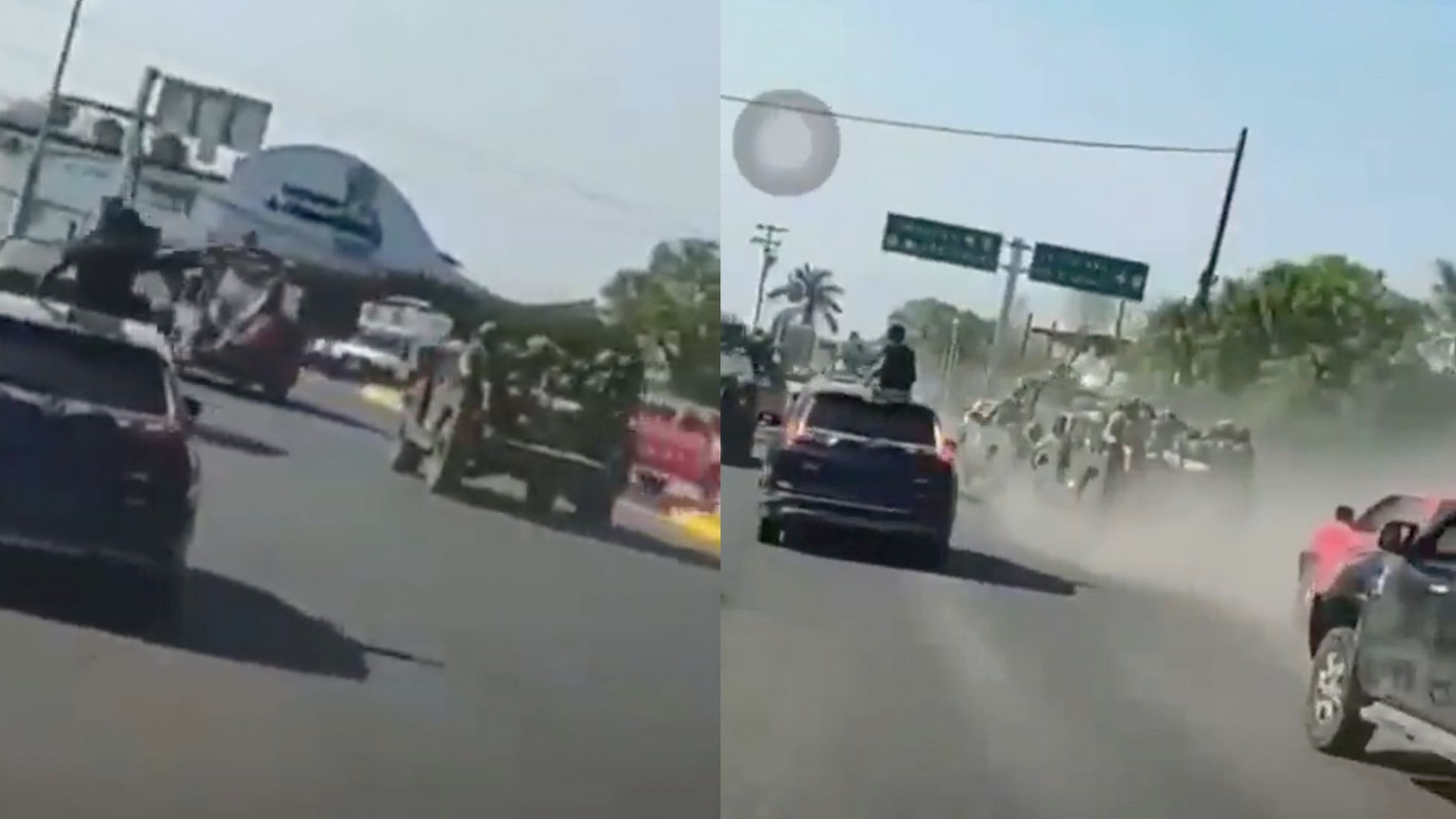 Por: Cortesía Presunto grupo del CJNG persigue a convoy del Ejército mexicano en Michoacán
