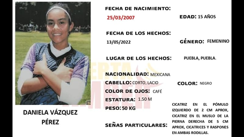 Por: Cortesía Se solicita ayuda para localizar a Daniela Vázquez de 15 años, vista por última vez en la colonia 20 de Noviembre