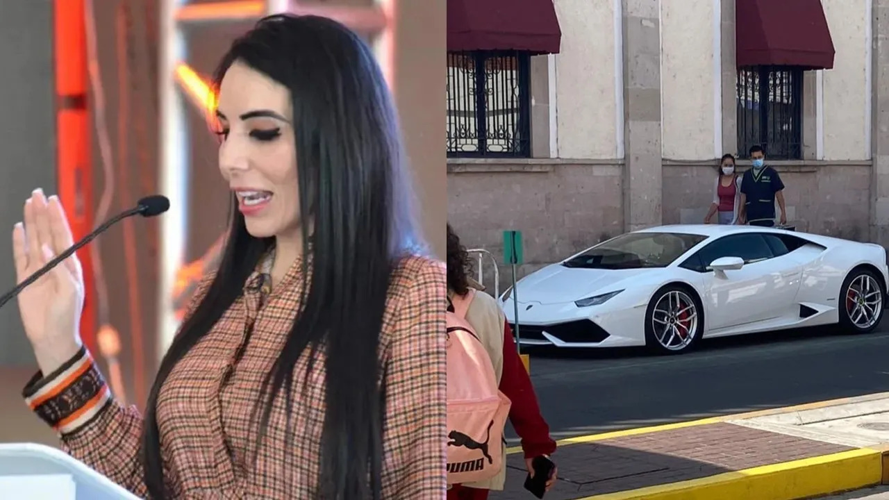 Por: Cortesía Alcaldesa de Moroleón, Guanajuato se mueve en un Lamborghini valuado en 7 mdp
