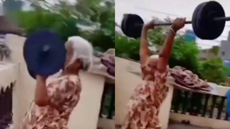 Por: Cortesía Abuelita de 80 años se hace viral tras levantar barra de pesas
