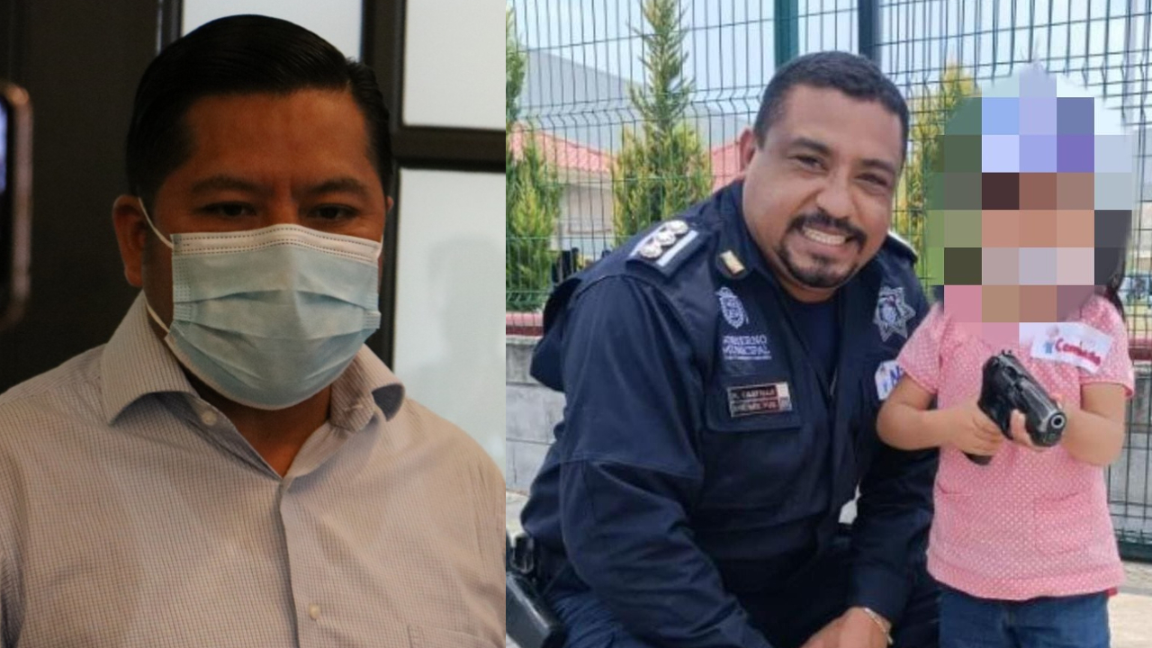 Por: Cortesía Tras prestar a niña su arma para una fotografía, director de Seguridad de Cuautlancingo será suspendido de su cargo