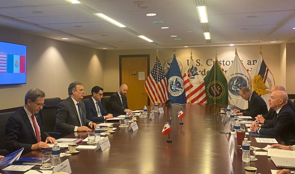 Por: Cortesía Ebrard se reunió con Alejandro Mayorkas, Secretario de Seguridad Nacional de EEUU