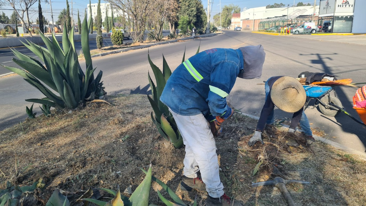 Por: Cortesía Ayuntamiento de San Pedro Cholula inició con el mantenimiento de su tramo de la Recta a Cholula