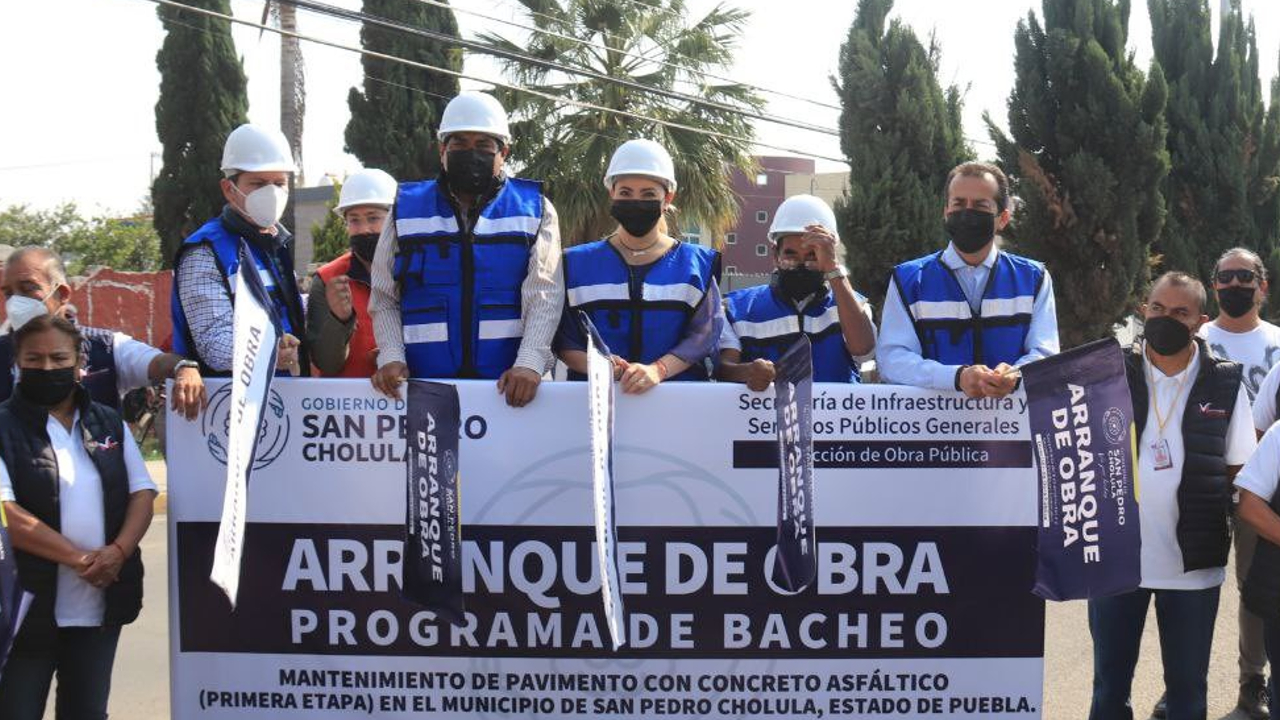Por: Cortesía En San pedro Cholula; ya inició un programa intensivo de bacheo