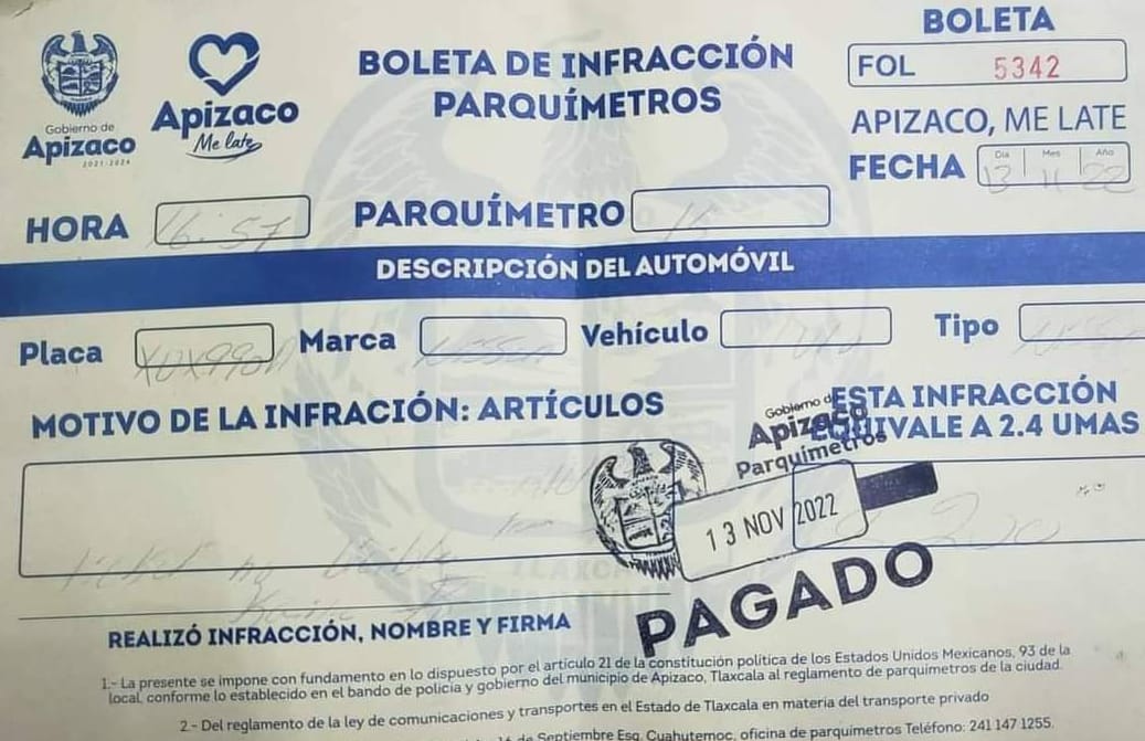 Denuncian irregularidades en funcionamiento de parquímetros de Apizaco