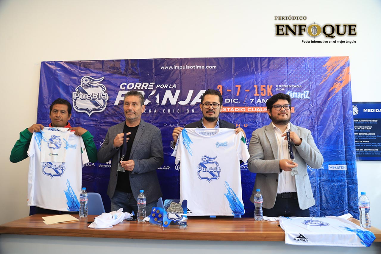 Por: Periódico Enfoque Listas la medalla y playera para la carrera del Puebla 'Corre por la Franja'