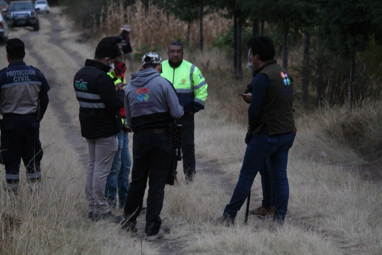 Despliegan operativo de búsqueda de presunto felino en el cerro de La Peña, en Totolac