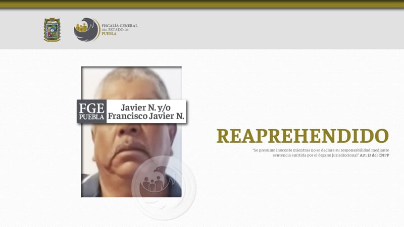 Por: Cortesía Francisco Javier N. es detenido en Veracruz, preso que se fugó del Cereso de Cholula