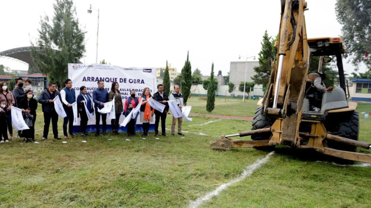 Por: Cortesía Ayuntamiento de San Andrés Cholula inició con la construcción de dos aulas didácticas en Tlaxcalancingo