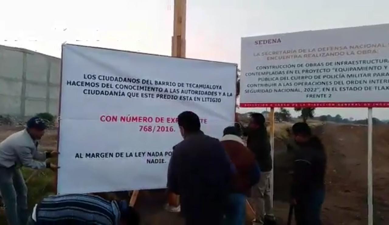  Vecinos de Teolocholco dicen no a base de la SEDENA