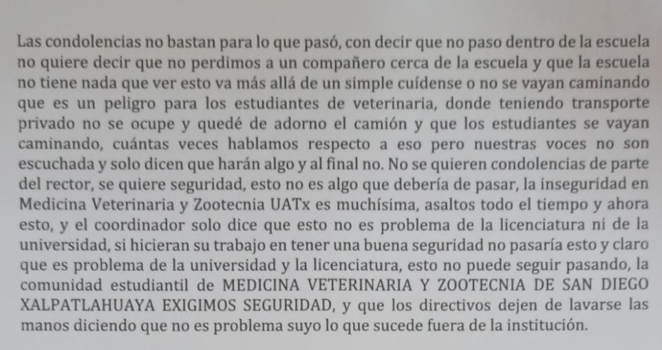 Por: Cortesía Piden justicia para estudiante de la UATx asesinado en Huamantla