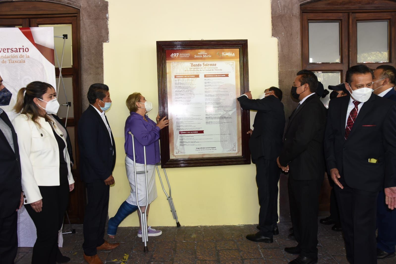 Por: Cortesía Ayuntamiento de Tlaxcala coloca Bando Solemne del programa del 497 aniversario de la ciudad capital