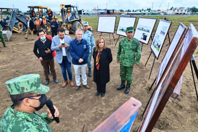 Gobernadora Lorena Cuéllar da banderazo de inicio a la construcción de cuartel de GN