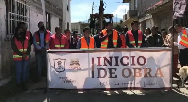 Por: Cortesía Ayuntamiento de Contla da banderazo de inicio a obras de infraestructura básica