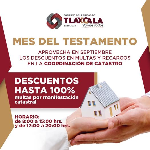 Tlaxcala capital ofrece descuentos en el Catastro de hasta 100 por ciento