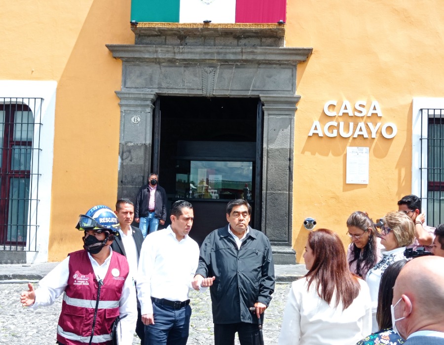 Por: Daniel Jiménez Miguel Barbosa y 84 trabajadores del gobierno de Puebla participan en simulacro desde Casa Aguayo