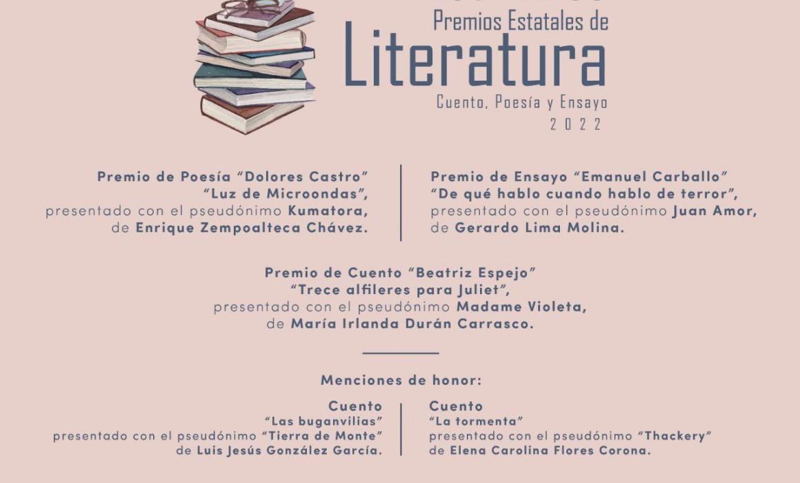 Por: Cortesía Gana Enrique Zempoalteca Chávez, premio de poesía 2022