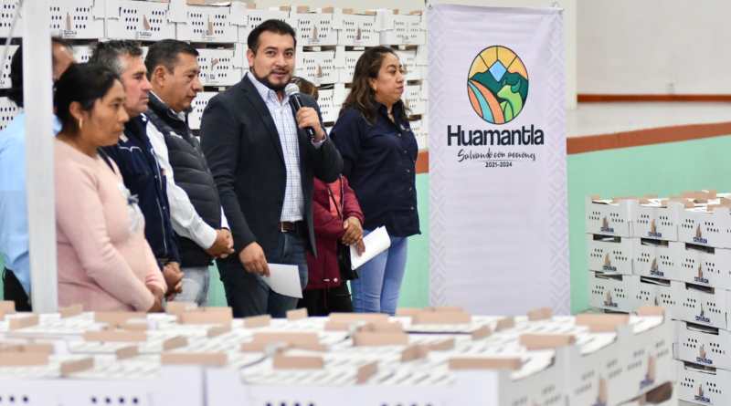 Ayuntamiento de Huamantla entregó 160 paquetes de aves de postura