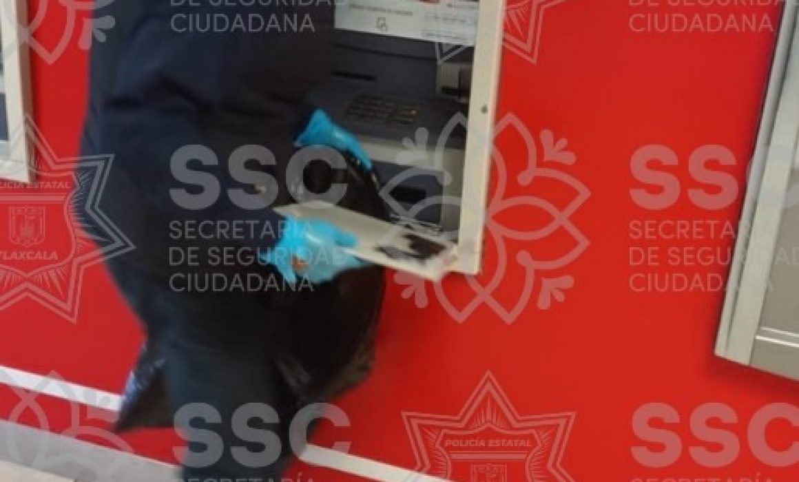 Retira SSC ‘tapa falsa’ en cajero de Apizaco 