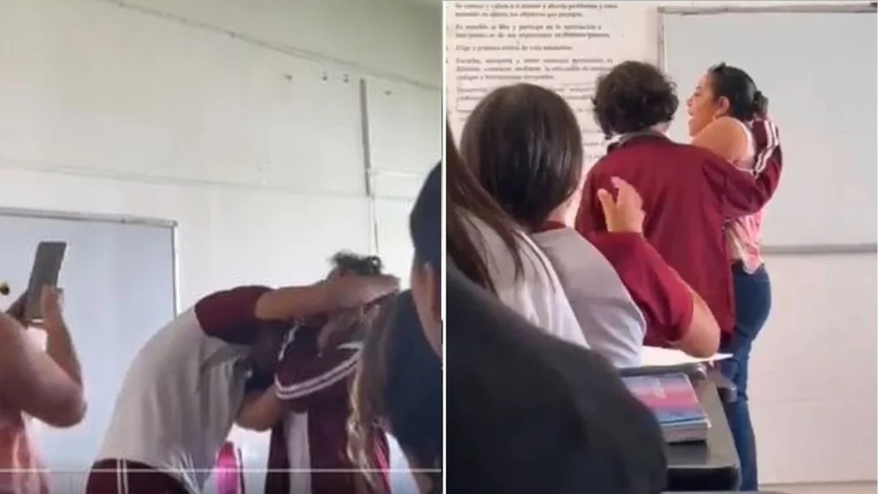 Por: Cortesía Alumna ataca a compañero y maestra por restringirle uso del celular en escuela (Vídeo)