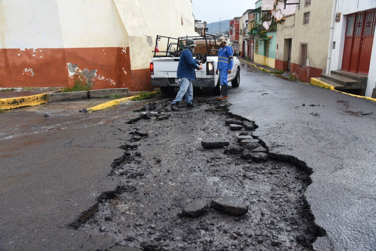 Por: Cortesía Ayuntamiento de Tlaxcala Capital repara los daños causados por las lluvias