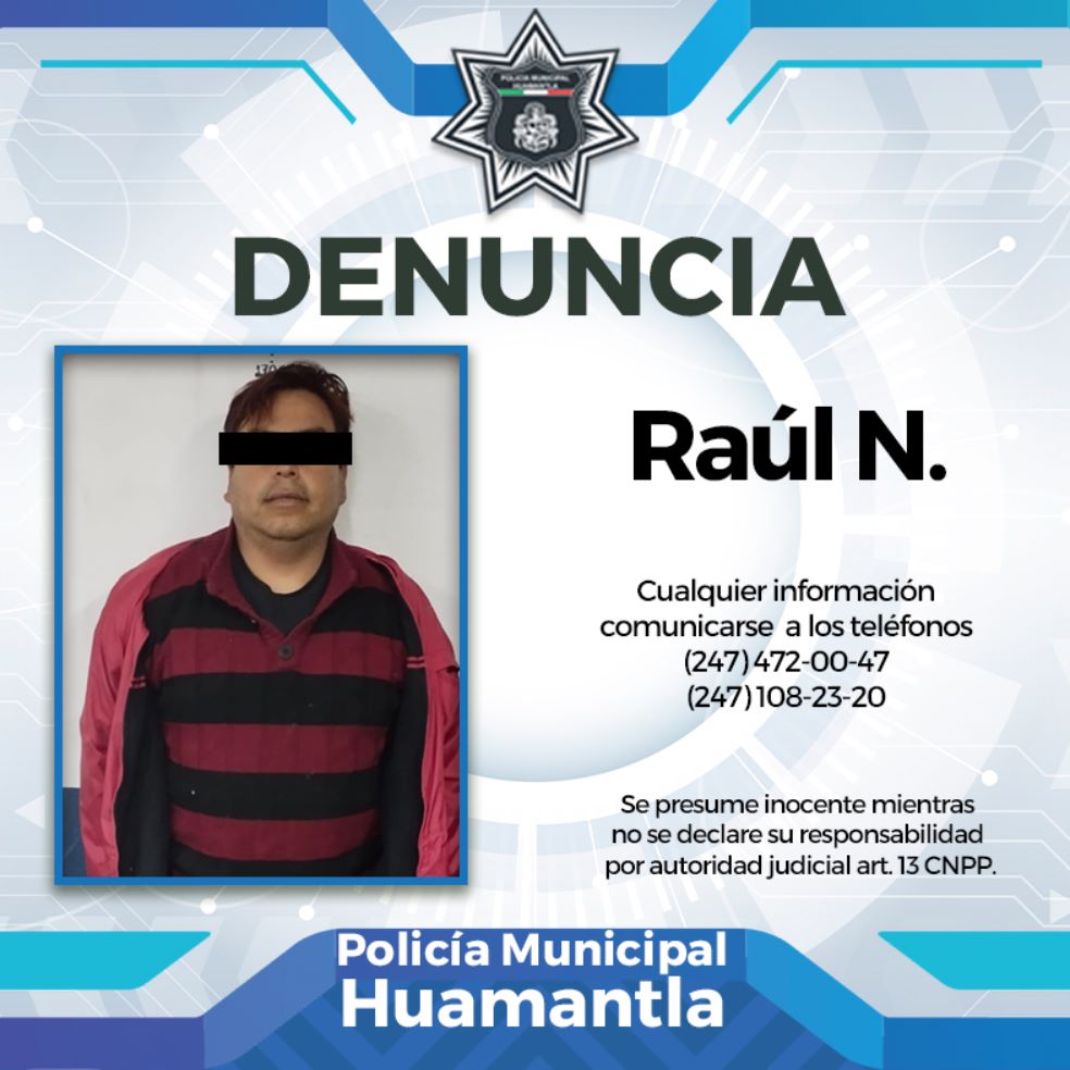 Aseguran policías de Huamantla a depravado sexual