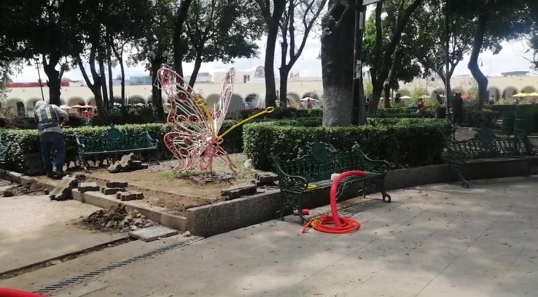 Preparan iluminación monumental y ambiental en el zócalo de la ciudad sagrada 