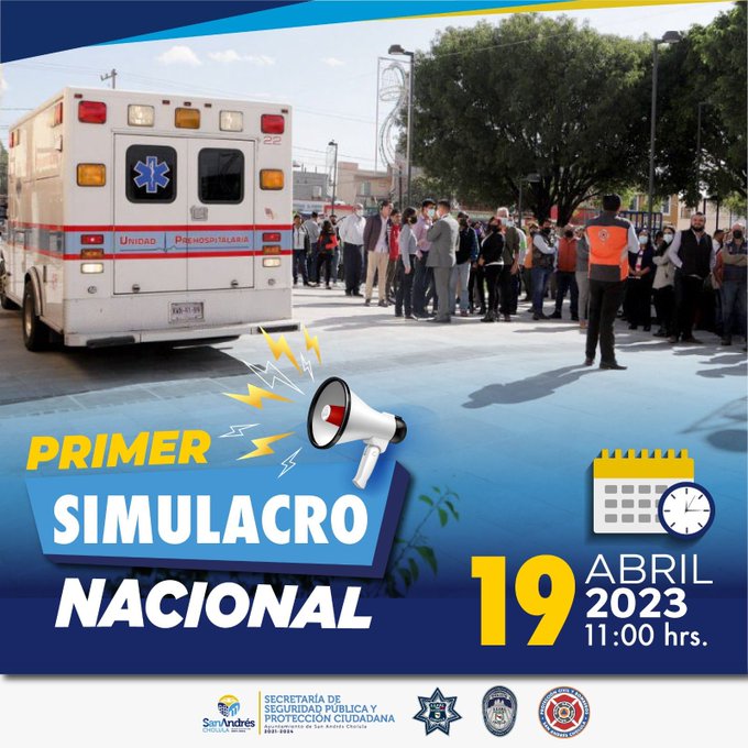 San Andrés Cholula se une a macro Simulacro Nacional 2023 este 19 de abril